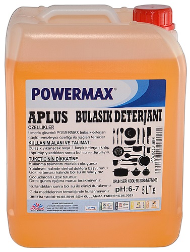 Powermax A Plus Bulaşık Deterjanı 5 lt