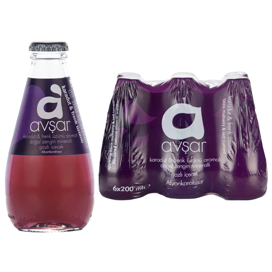 Avşar Karadut & Frenk Üzümü Aromalı Maden Suyu 24 x 200 ml