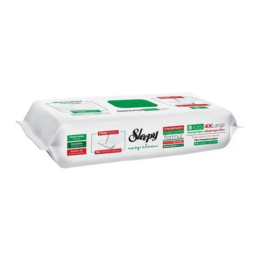 Sleepy Easy Clean Beyaz Sabun Katkılı Mopa Uyumlu Yer Temizlik Havlusu 50 Yaprak