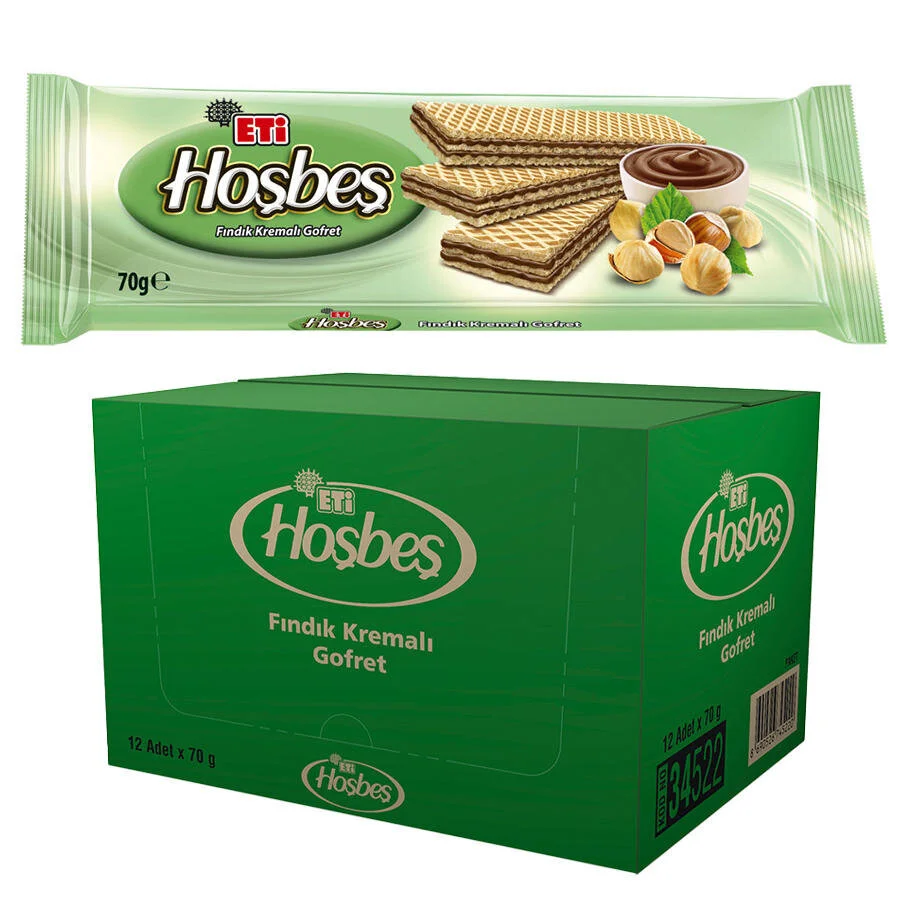 Eti Hoşbeş Gofret Fındıklı 70 gr 12'li