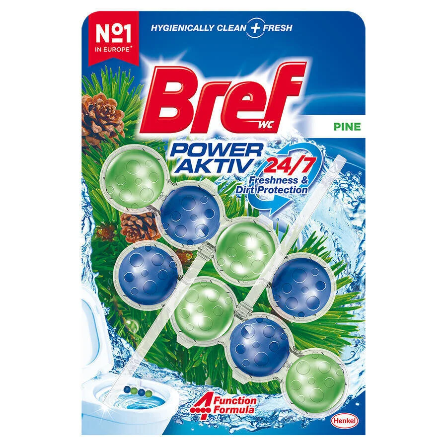 Bref Power Aktiv Katı Klozet Blok Çam Kokulu 2'li Paket